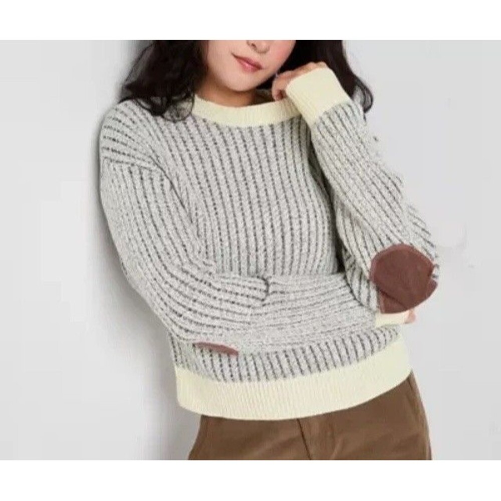 Forever 21 Sweater Women's Size Small Grey Brown Cable Knit Top NEW